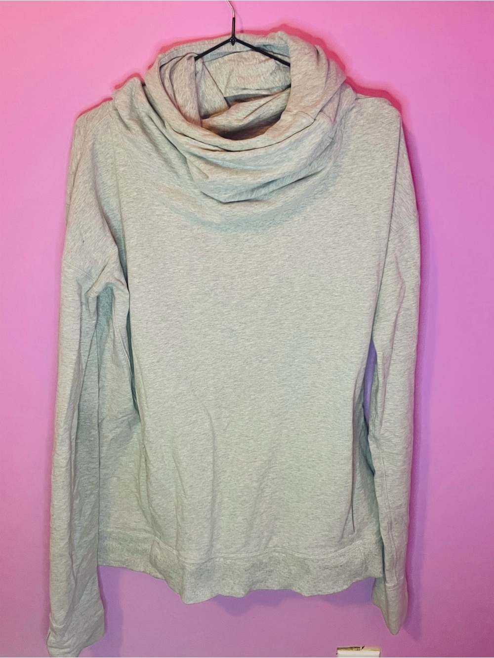 lululemon athletica Heathered Light Gray Cowl Neck Sweater